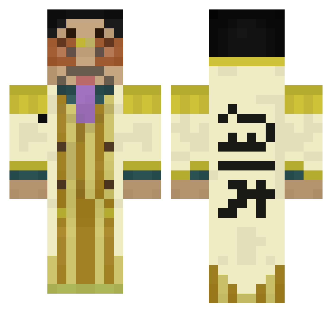 OneX62 Minecraft skin, front and back view
