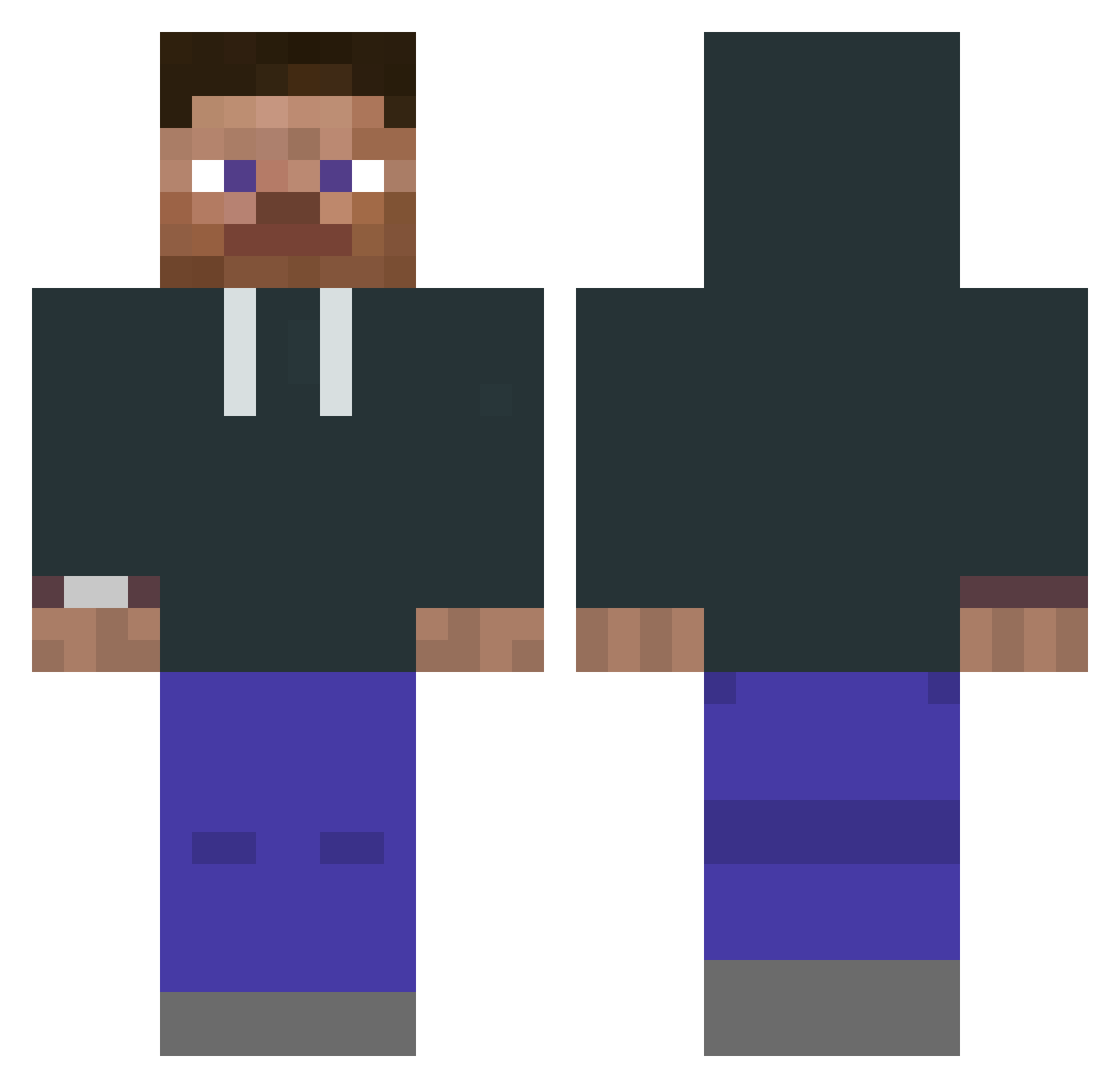 THEONEWHOEVOLVED Minecraft skin, front and back view