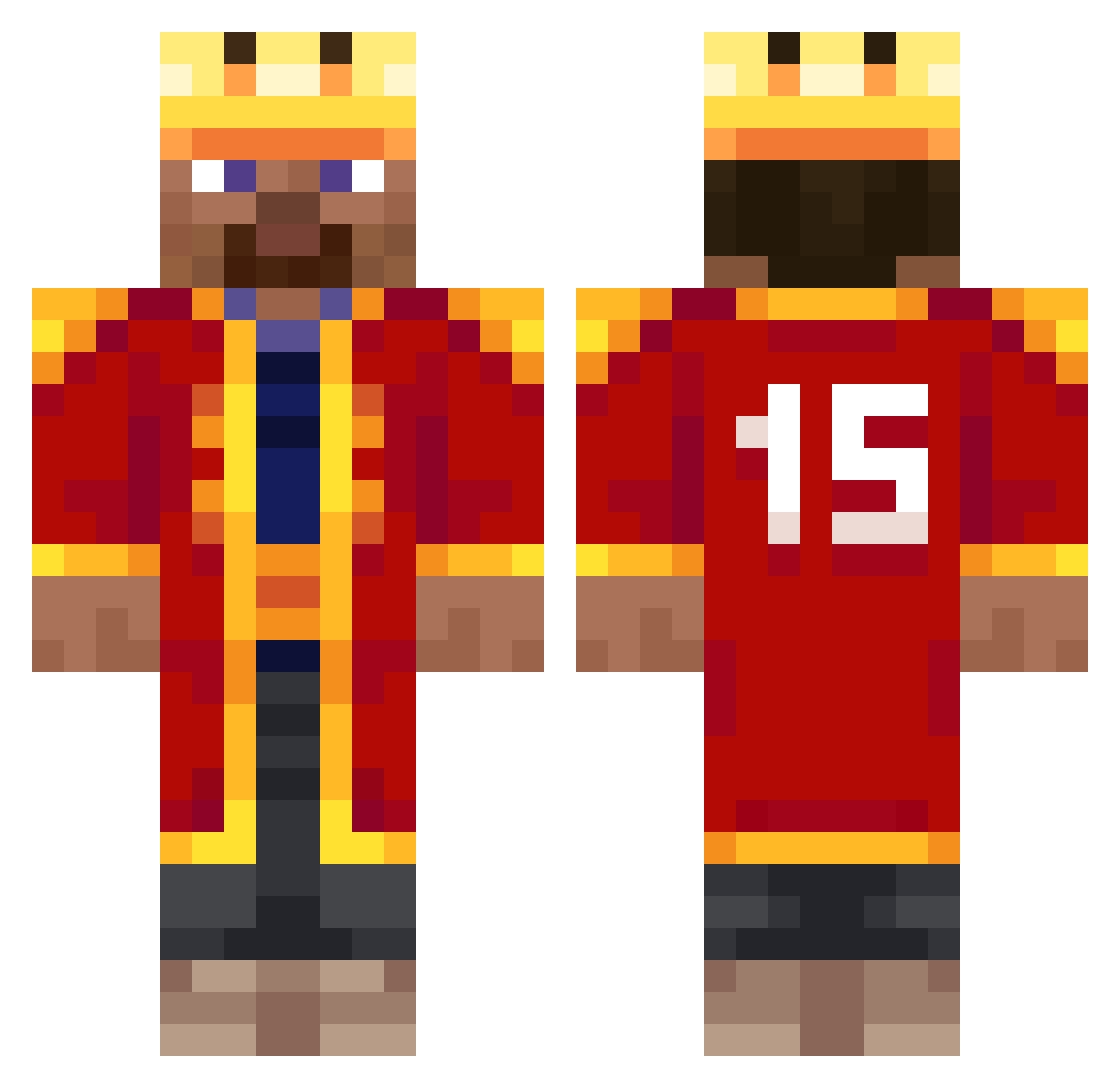 SirProblem Minecraft skin, front and back view