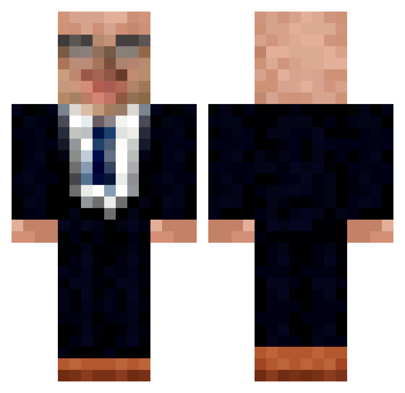 PotatoLeFifou Minecraft skin, front and back view