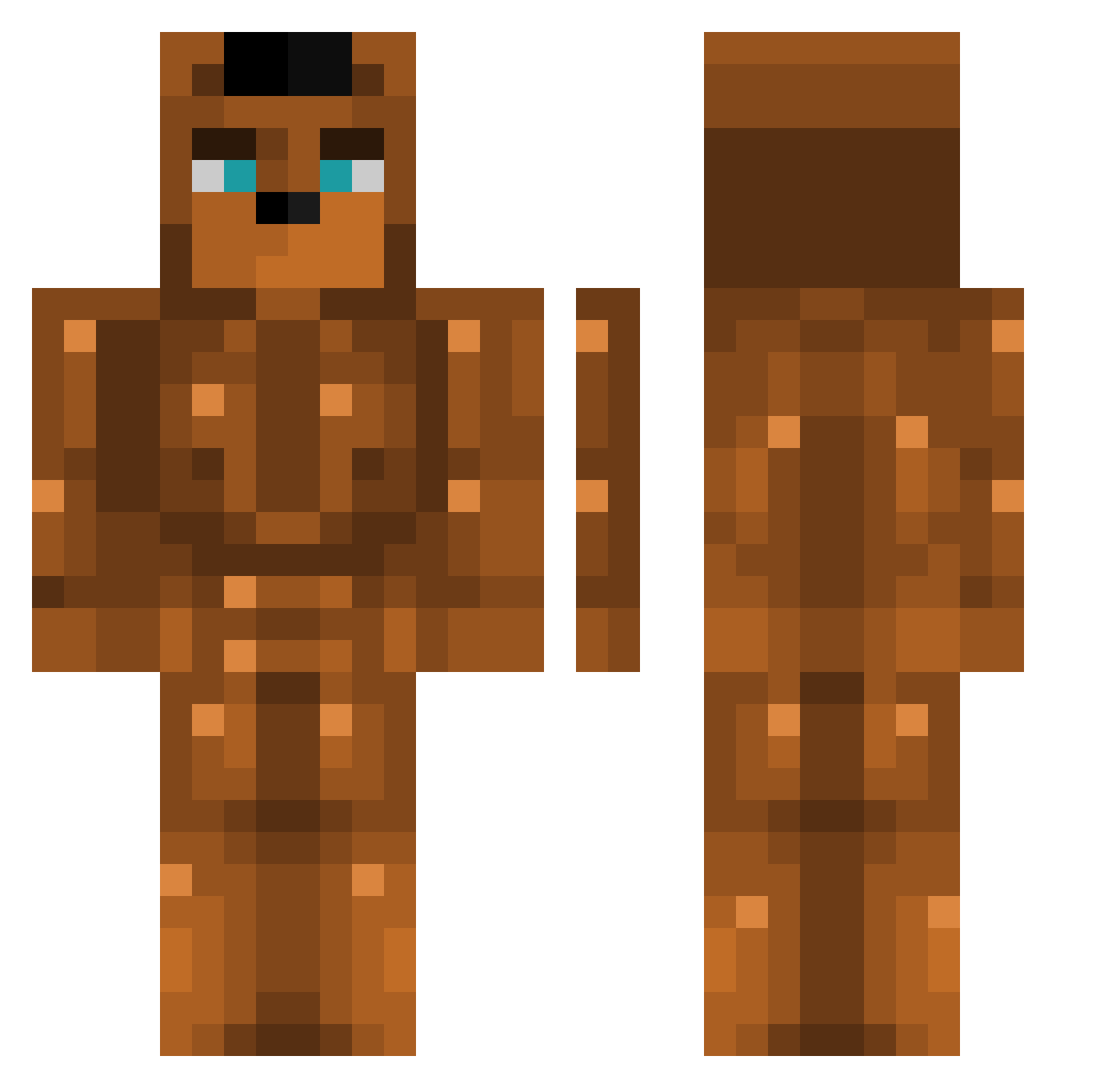 Mytthixx Minecraft skin, front and back view