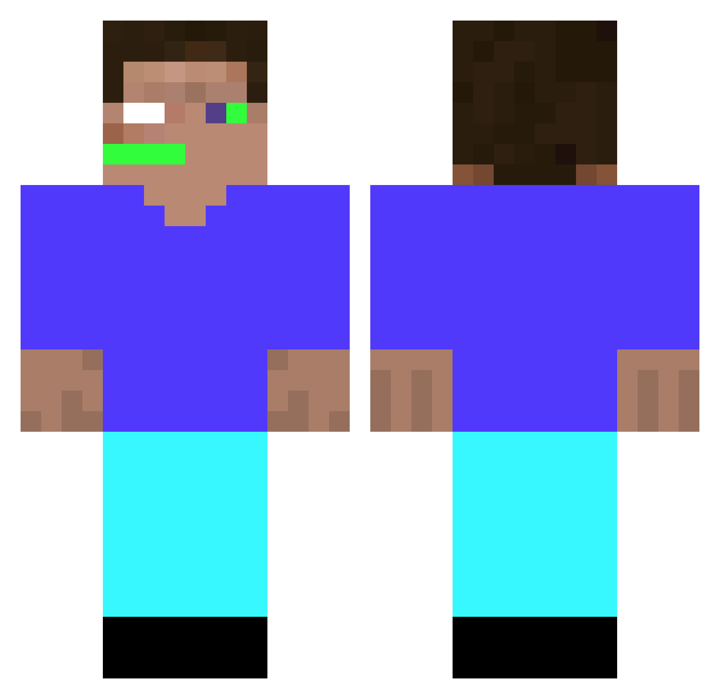 redleg Minecraft skin, front and back view
