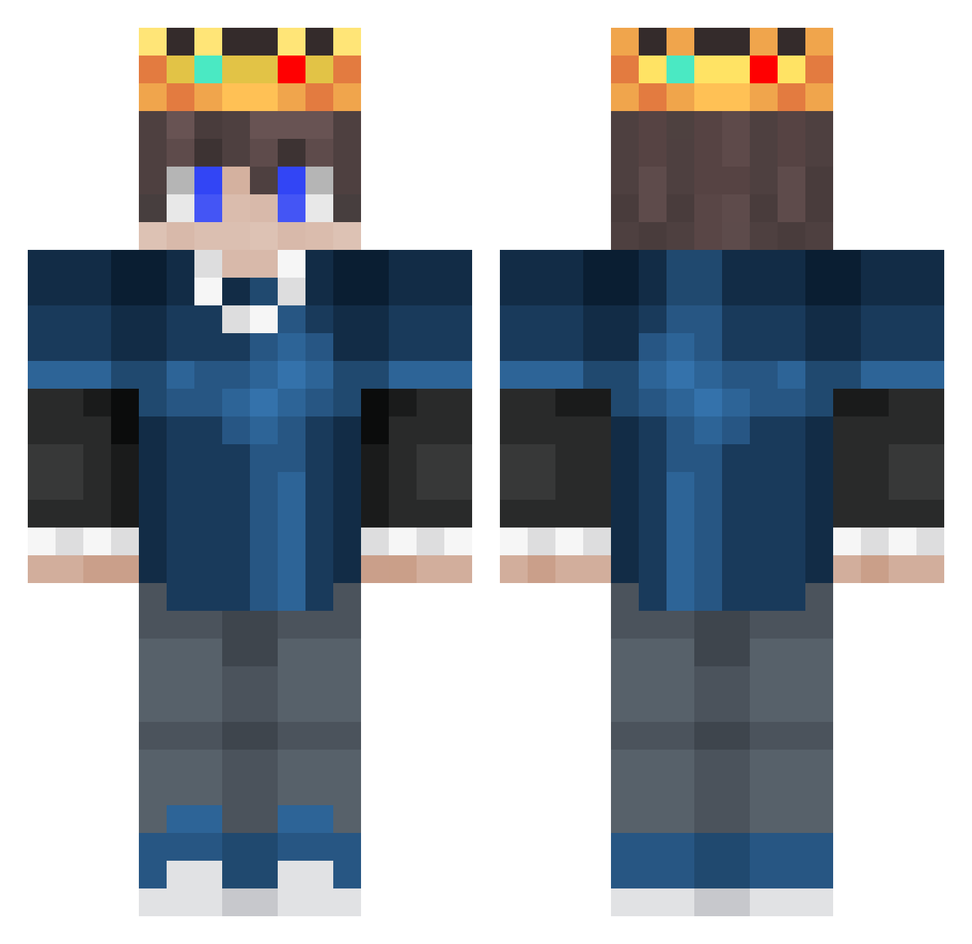 Silius7777 Minecraft skin, front and back view