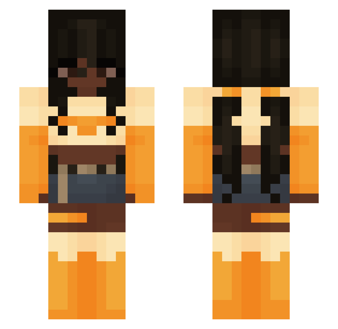 RoseCoveredMoon Minecraft skin, front and back view