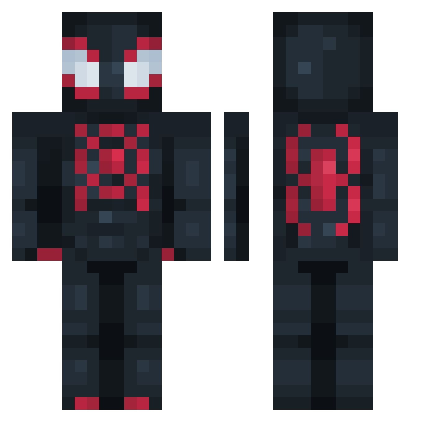 KoiRaptor Minecraft skin, front and back view