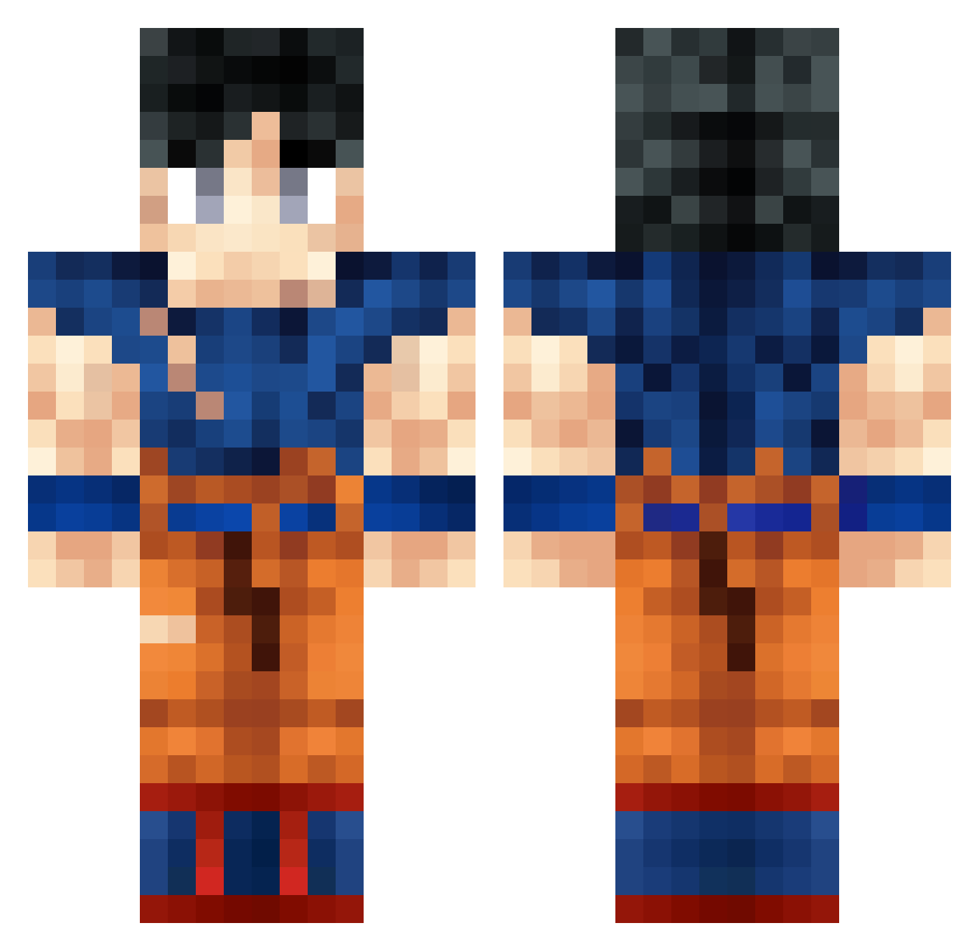 Spiritui Minecraft skin, front and back view