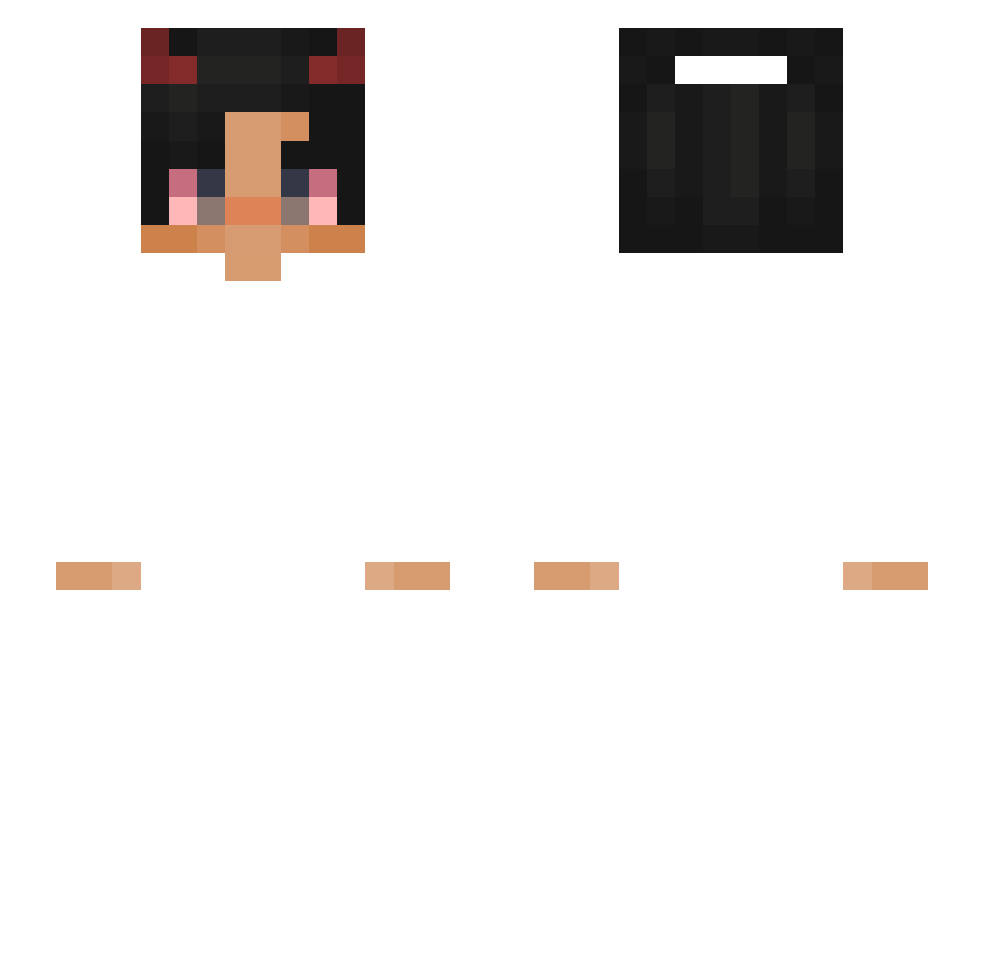 ShaySeee Minecraft skin, front and back view