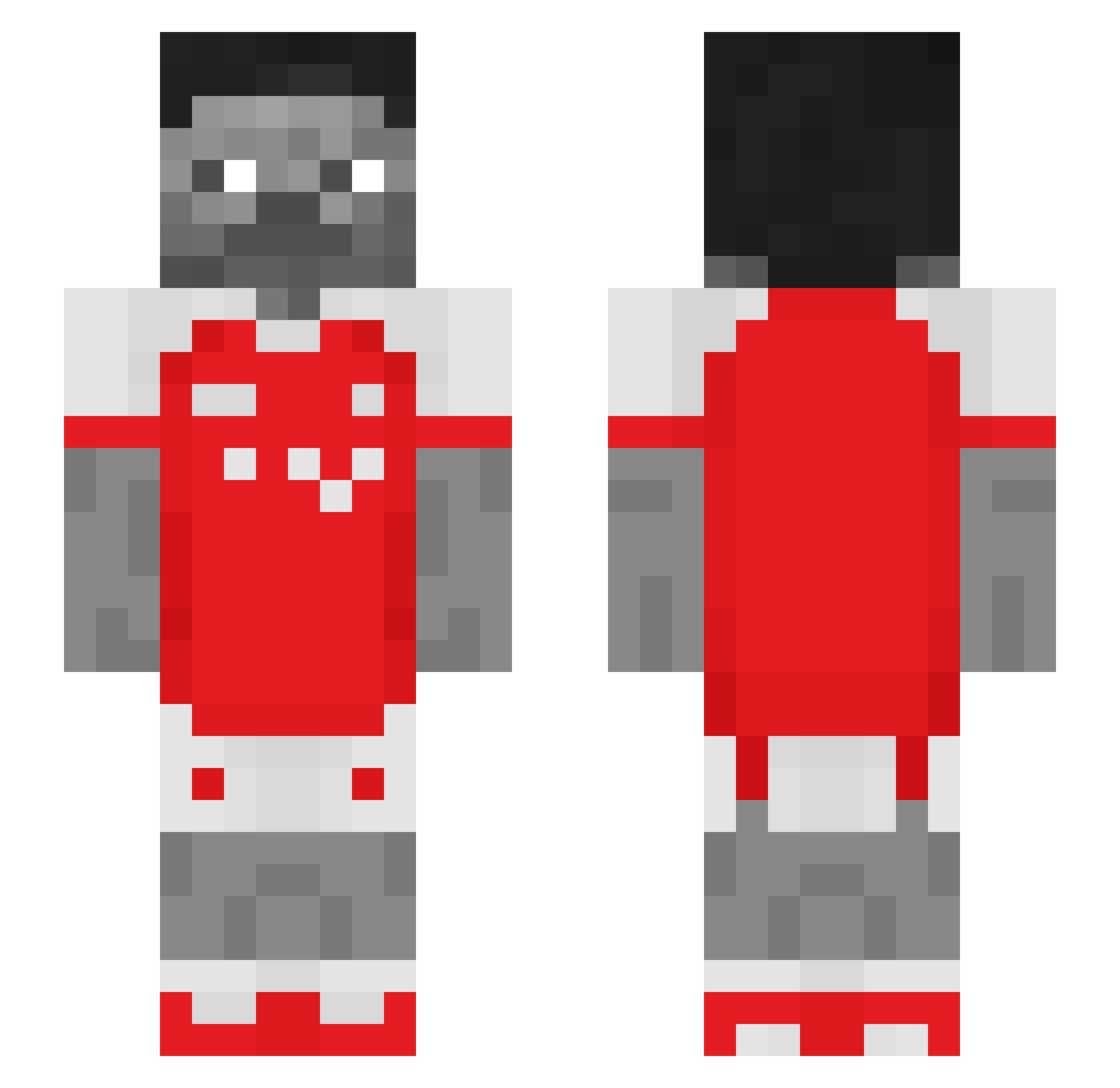 ajnso Minecraft skin, front and back view