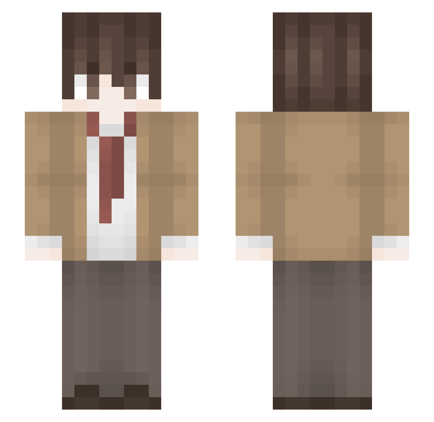 0xFemto Minecraft skin, front and back view
