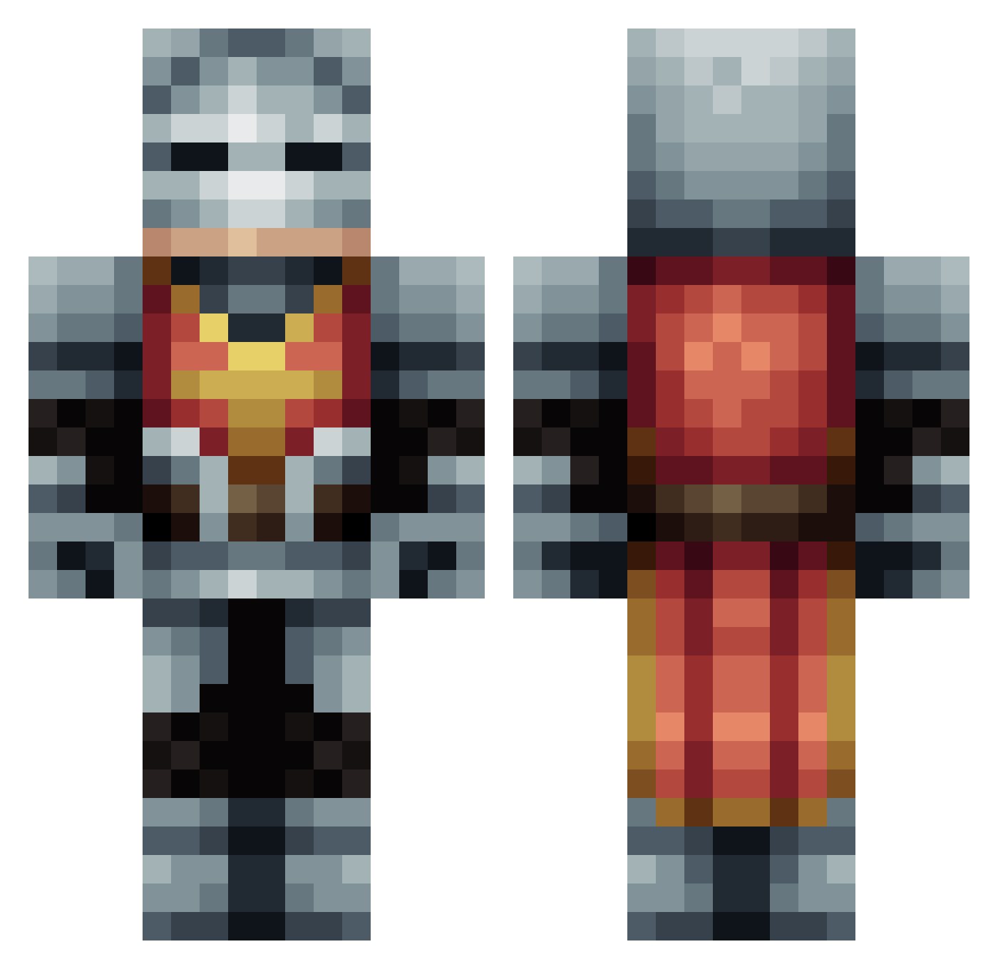 Trading Minecraft skin, front and back view