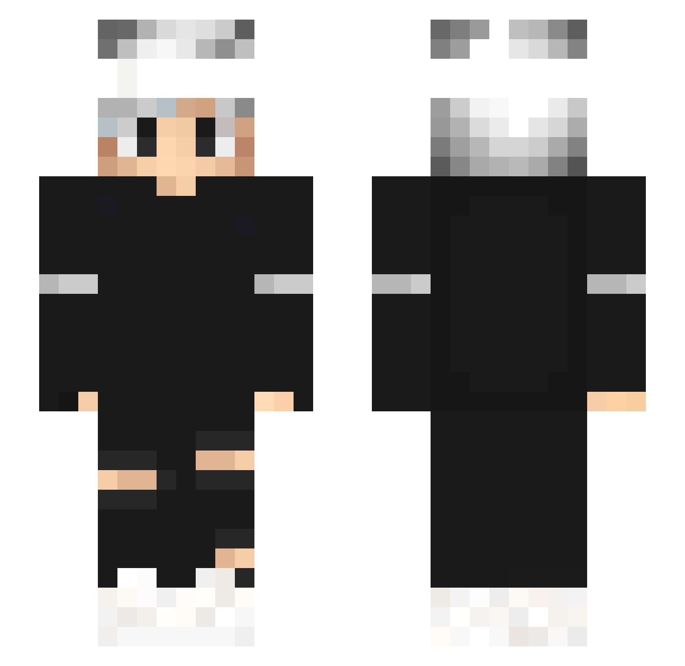 xaspas Minecraft skin, front and back view