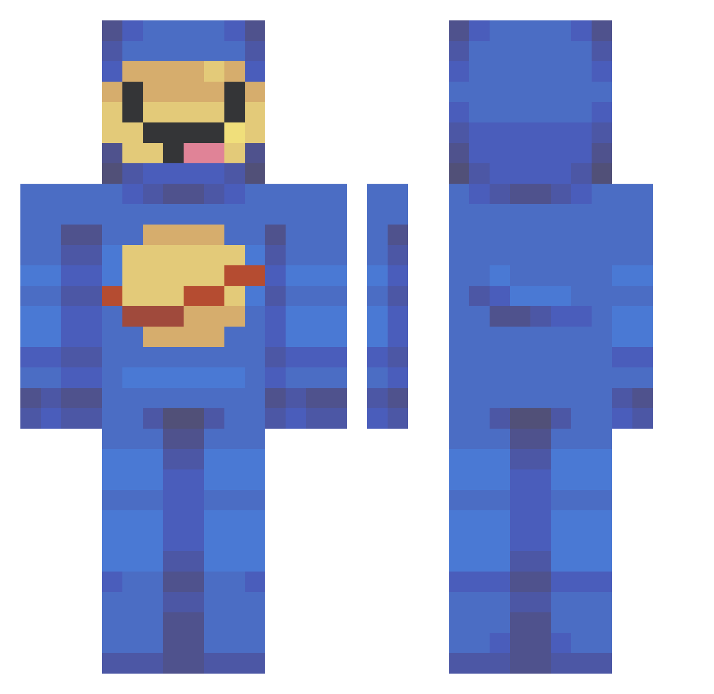 bixhl Minecraft skin, front and back view