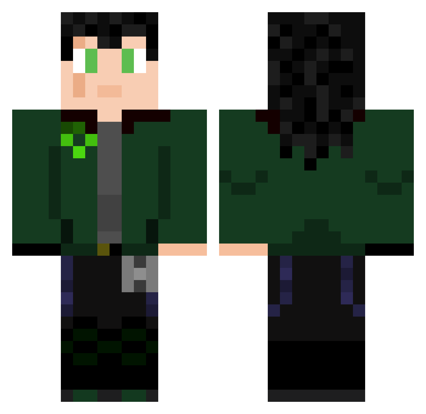 AeroflashBoi Minecraft skin, front and back view