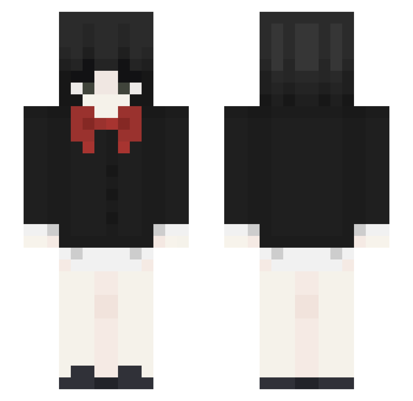 sinwou Minecraft skin, front and back view