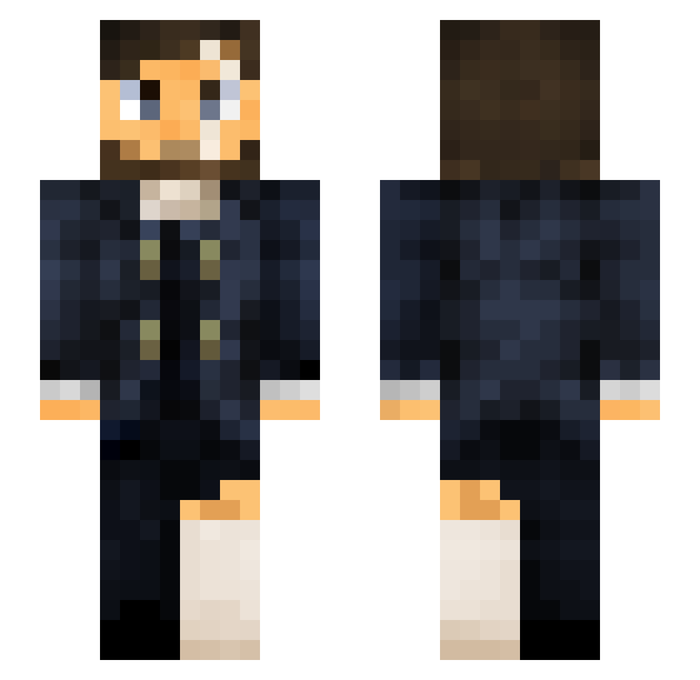 bluppsteR Minecraft skin, front and back view