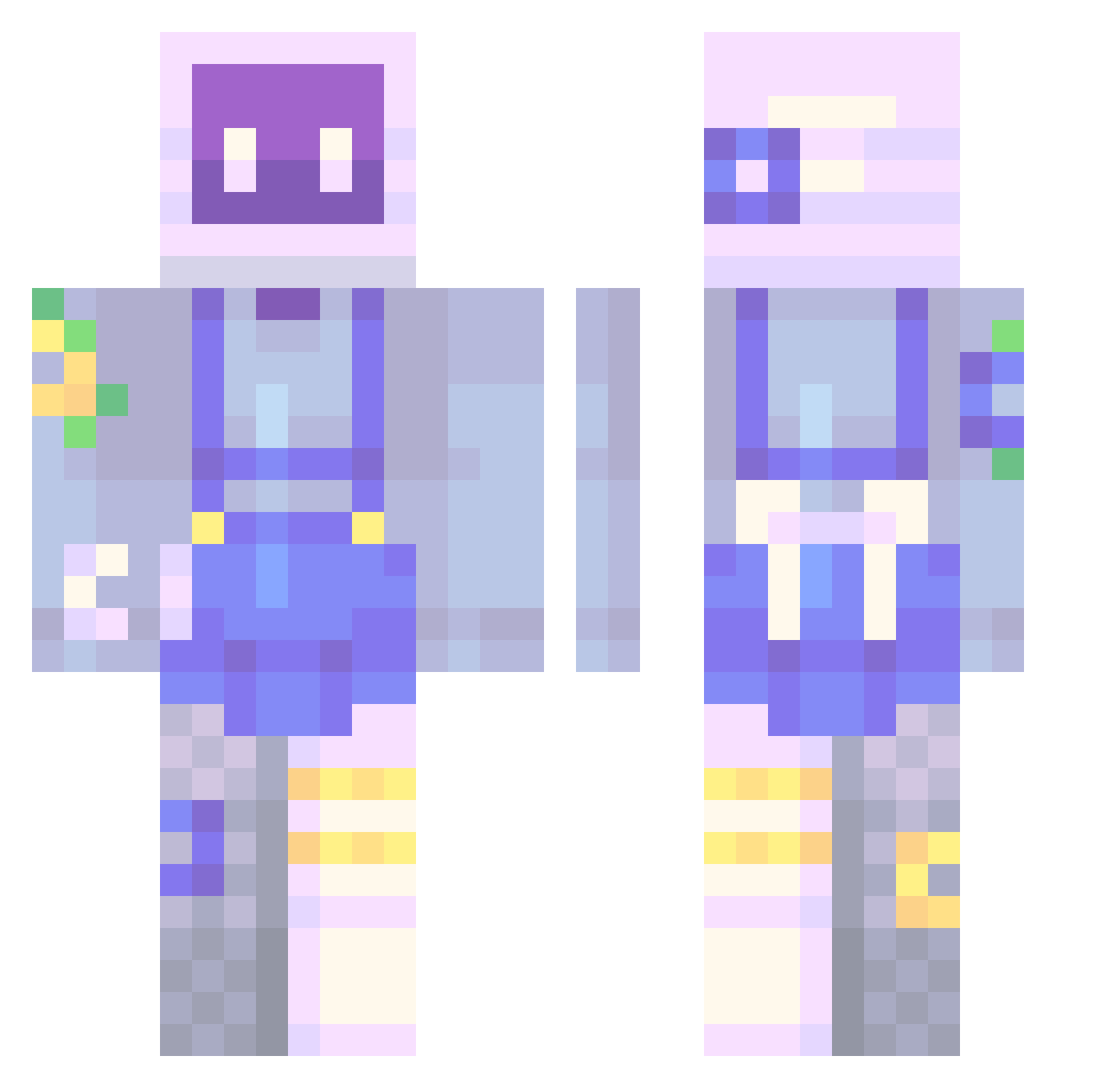 Starkenn Minecraft skin, front and back view