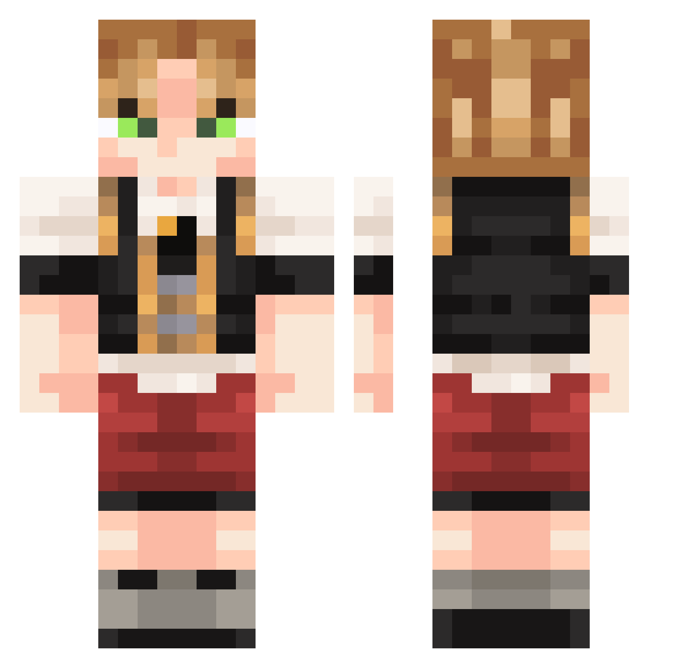YaoGuai Minecraft skin, front and back view