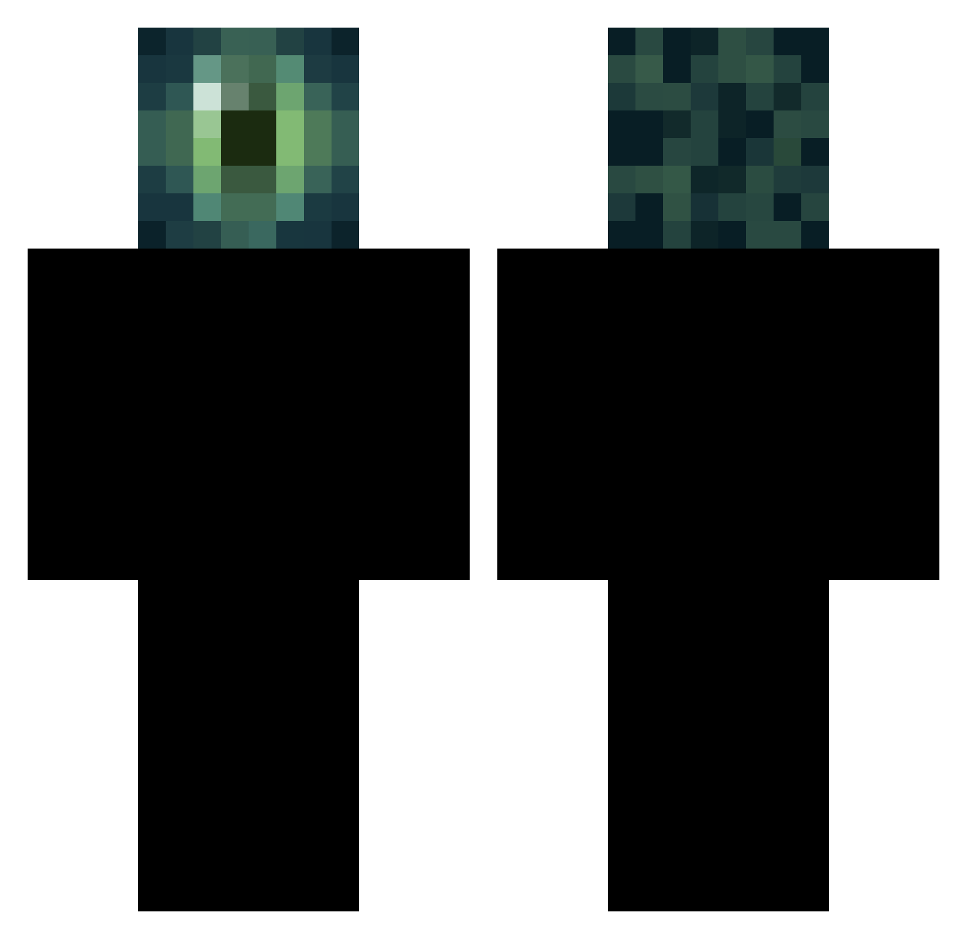 HowToShix Minecraft skin, front and back view