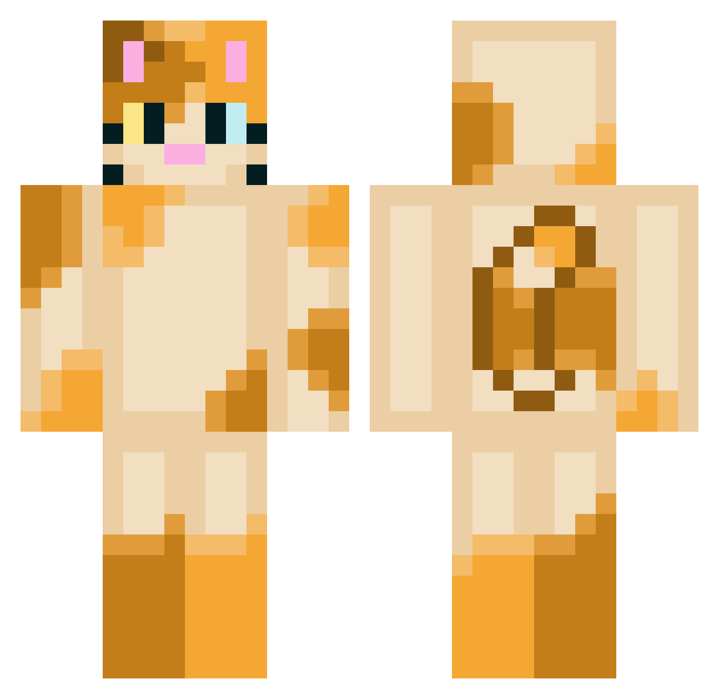 bzzeans Minecraft skin, front and back view
