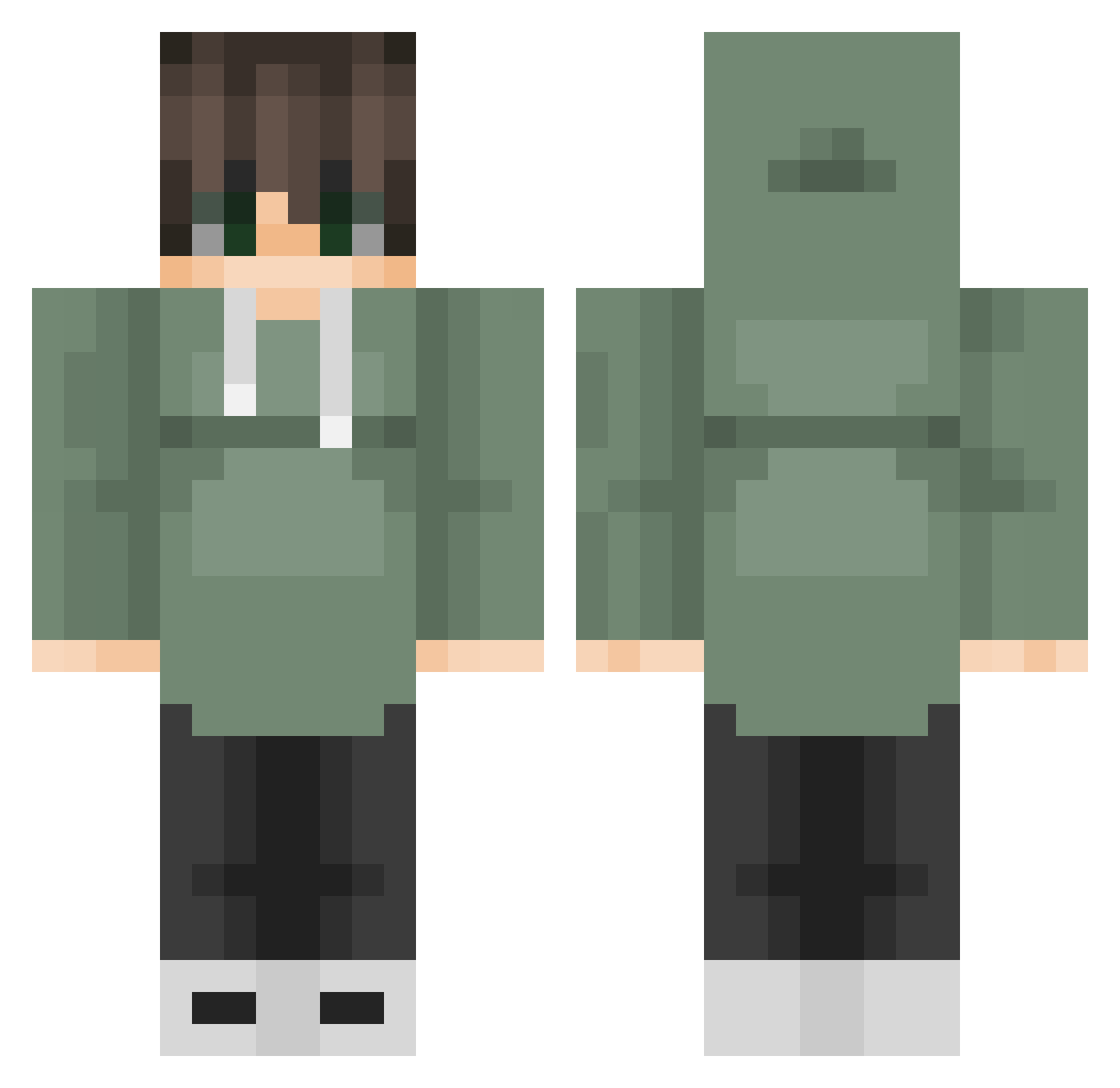 SalzigeButter Minecraft skin, front and back view
