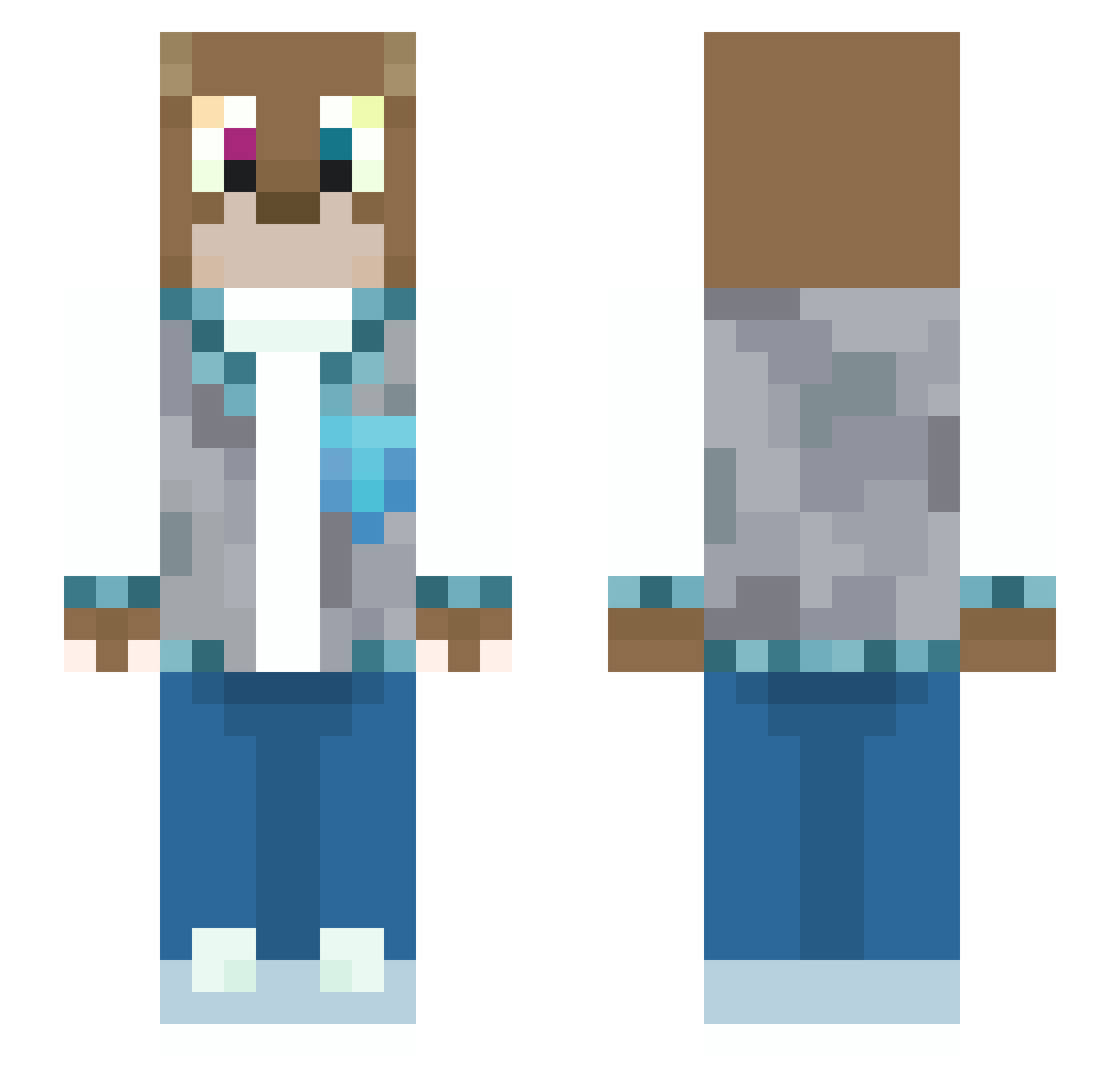 Nedroh Minecraft skin, front and back view