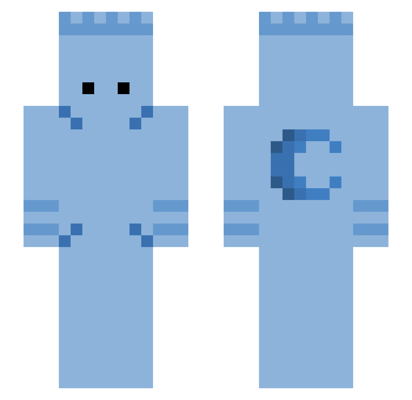 Cpt_L3on Minecraft skin, front and back view
