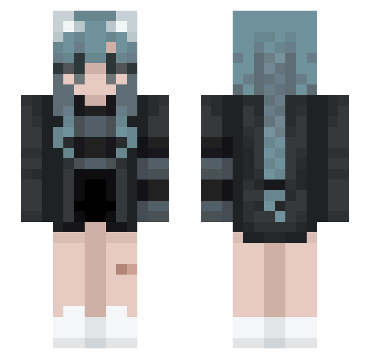Bee0tter Minecraft skin, front and back view