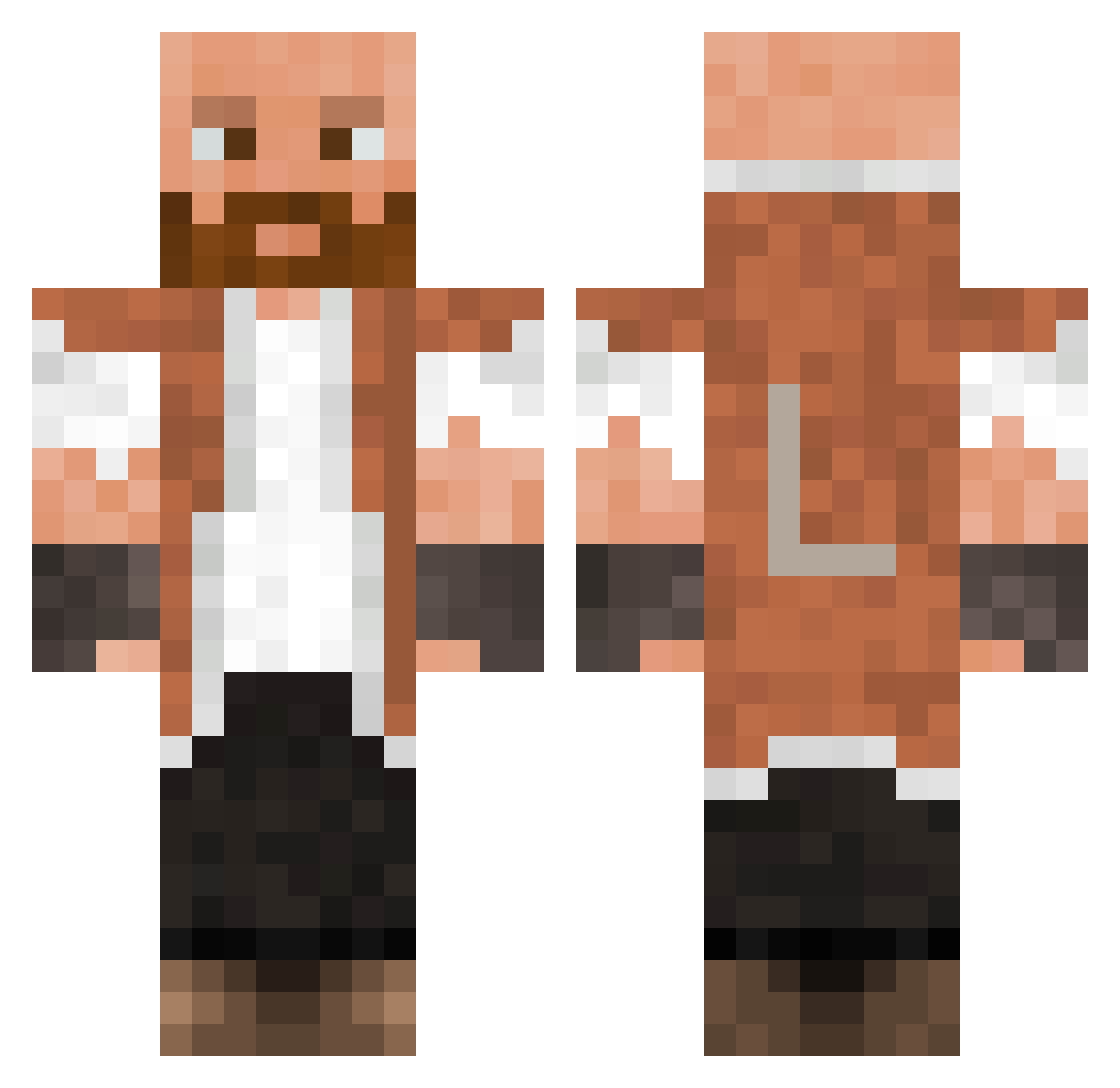 CalvoAos16 Minecraft skin, front and back view