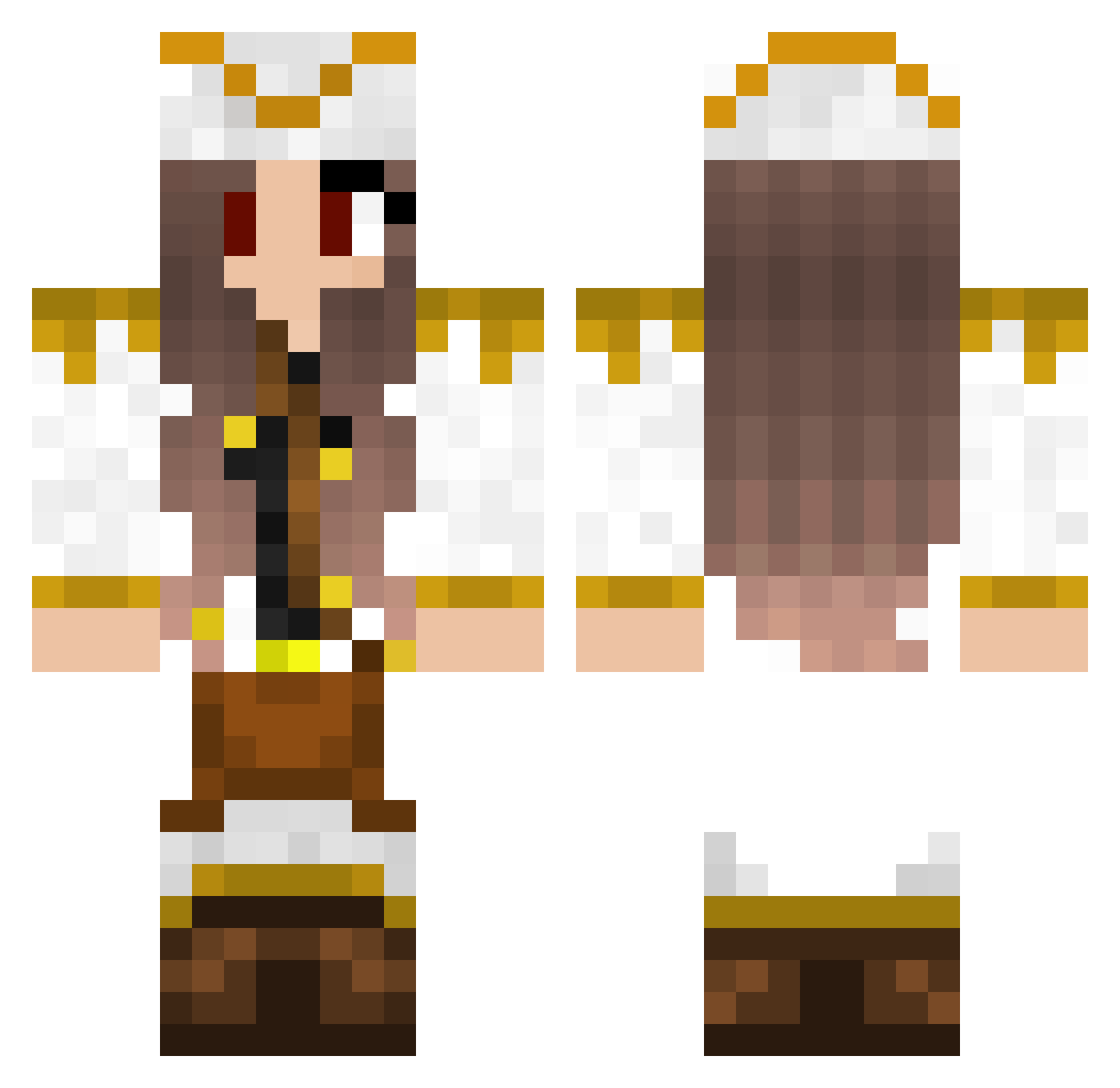 Purpoll Minecraft skin, front and back view