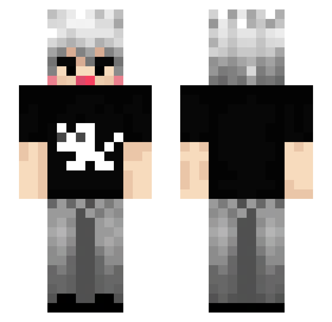 easv1ove Minecraft skin, front and back view