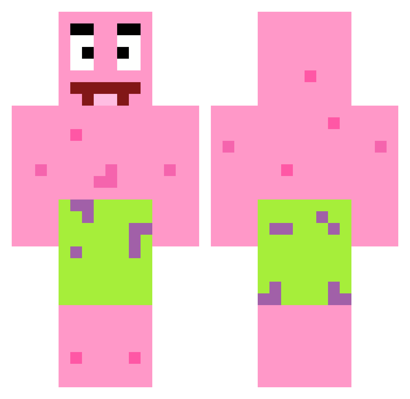 Tree51 Minecraft skin, front and back view