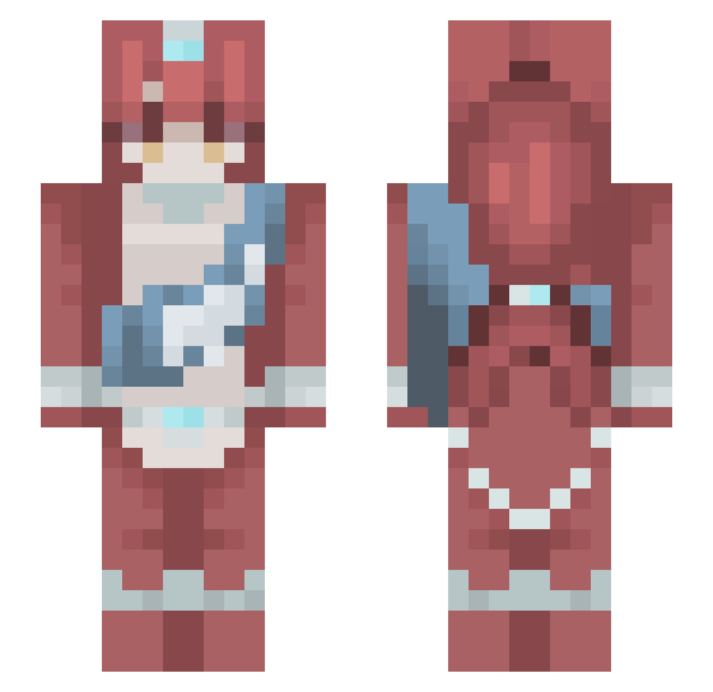 Ruunon Minecraft skin, front and back view