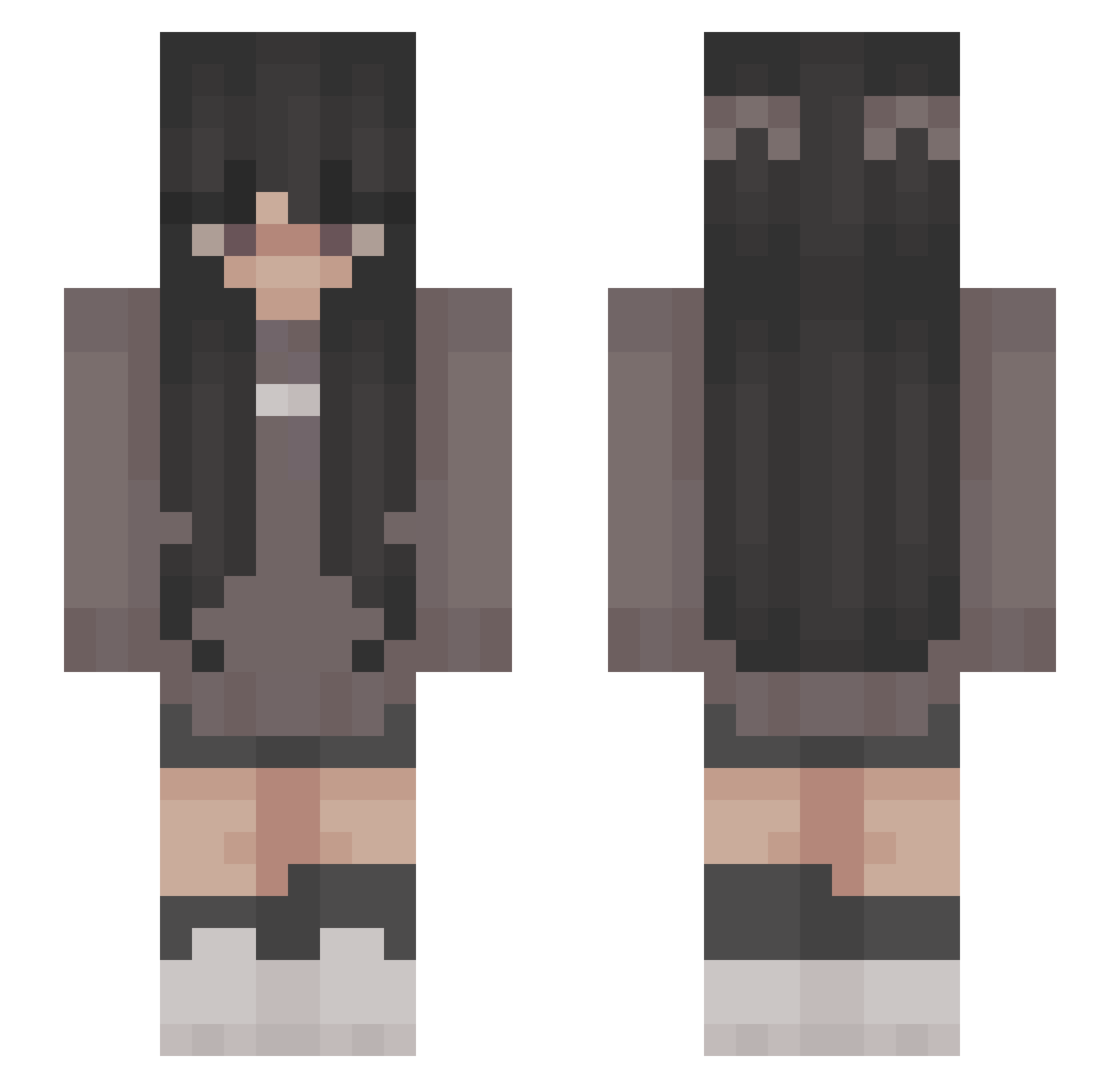 Bya37m9 Minecraft skin, front and back view