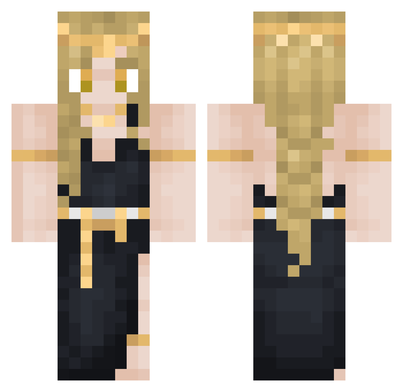 woodenpineapple Minecraft skin, front and back view