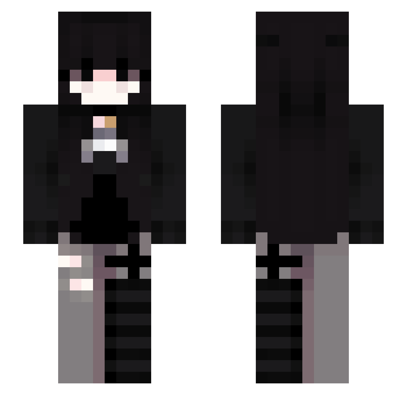 DuckNWoofles Minecraft skin, front and back view