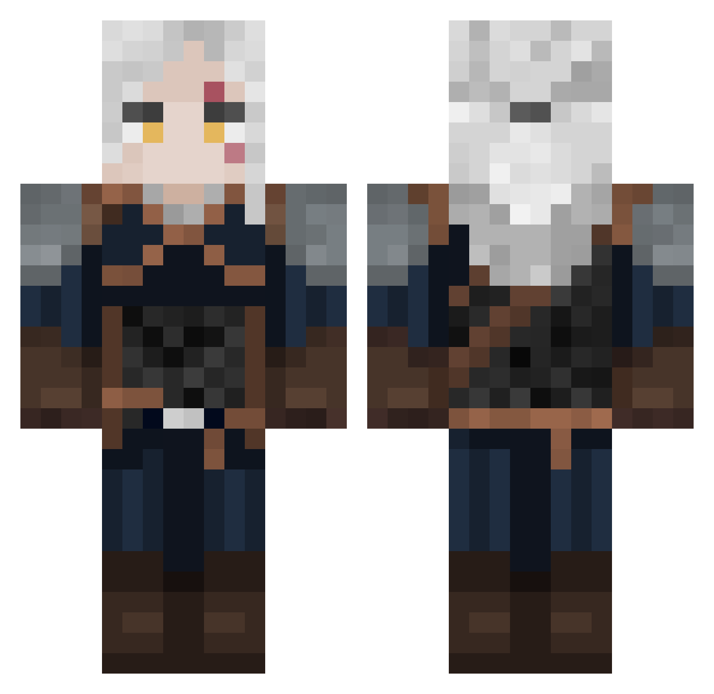 assassinlss Minecraft skin, front and back view