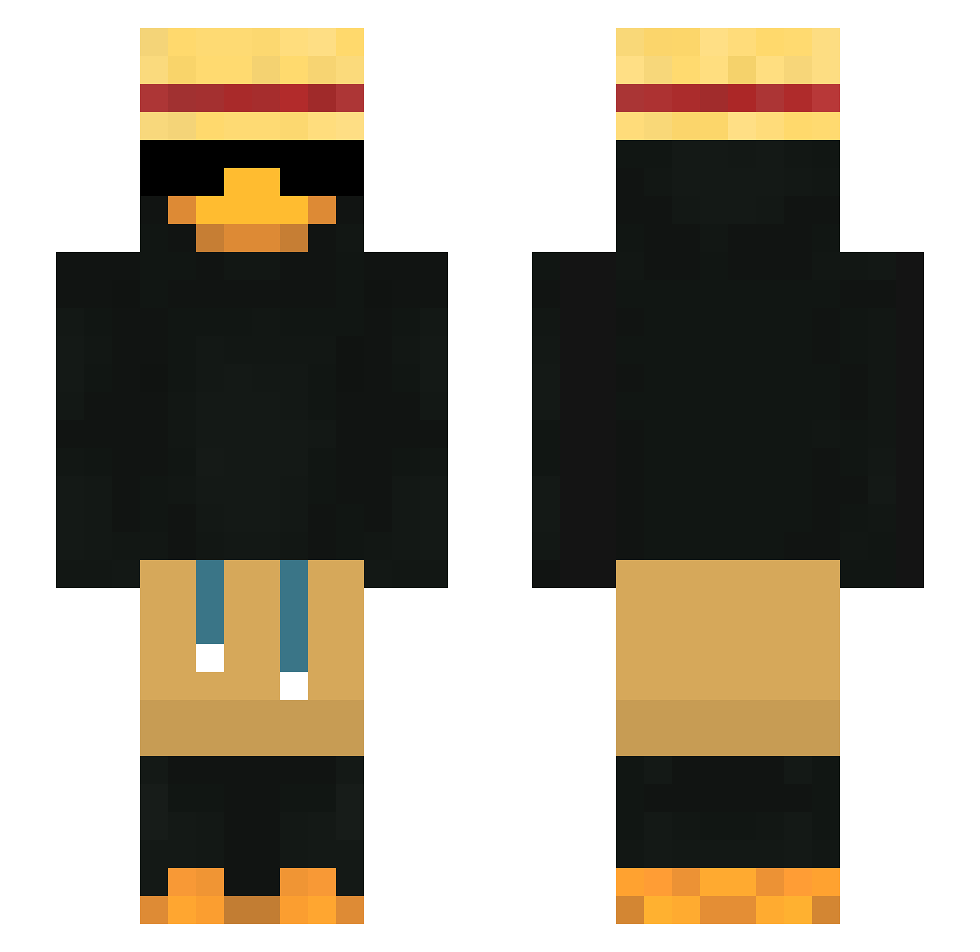 Thisastr0 Minecraft skin, front and back view