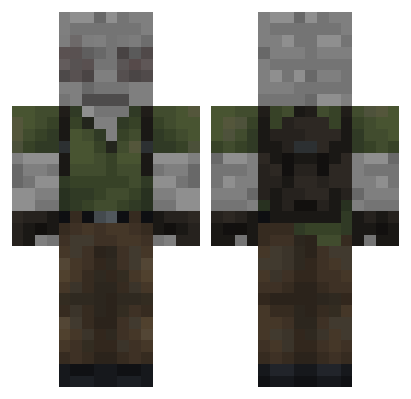 JBP1106 Minecraft skin, front and back view