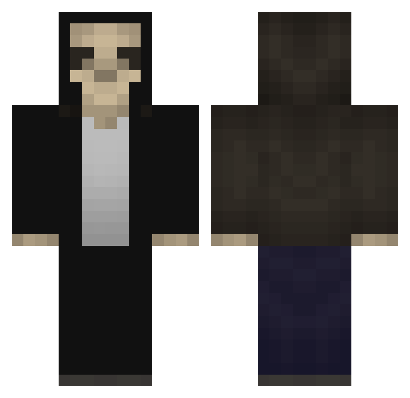 WellThatwasEz Minecraft skin, front and back view