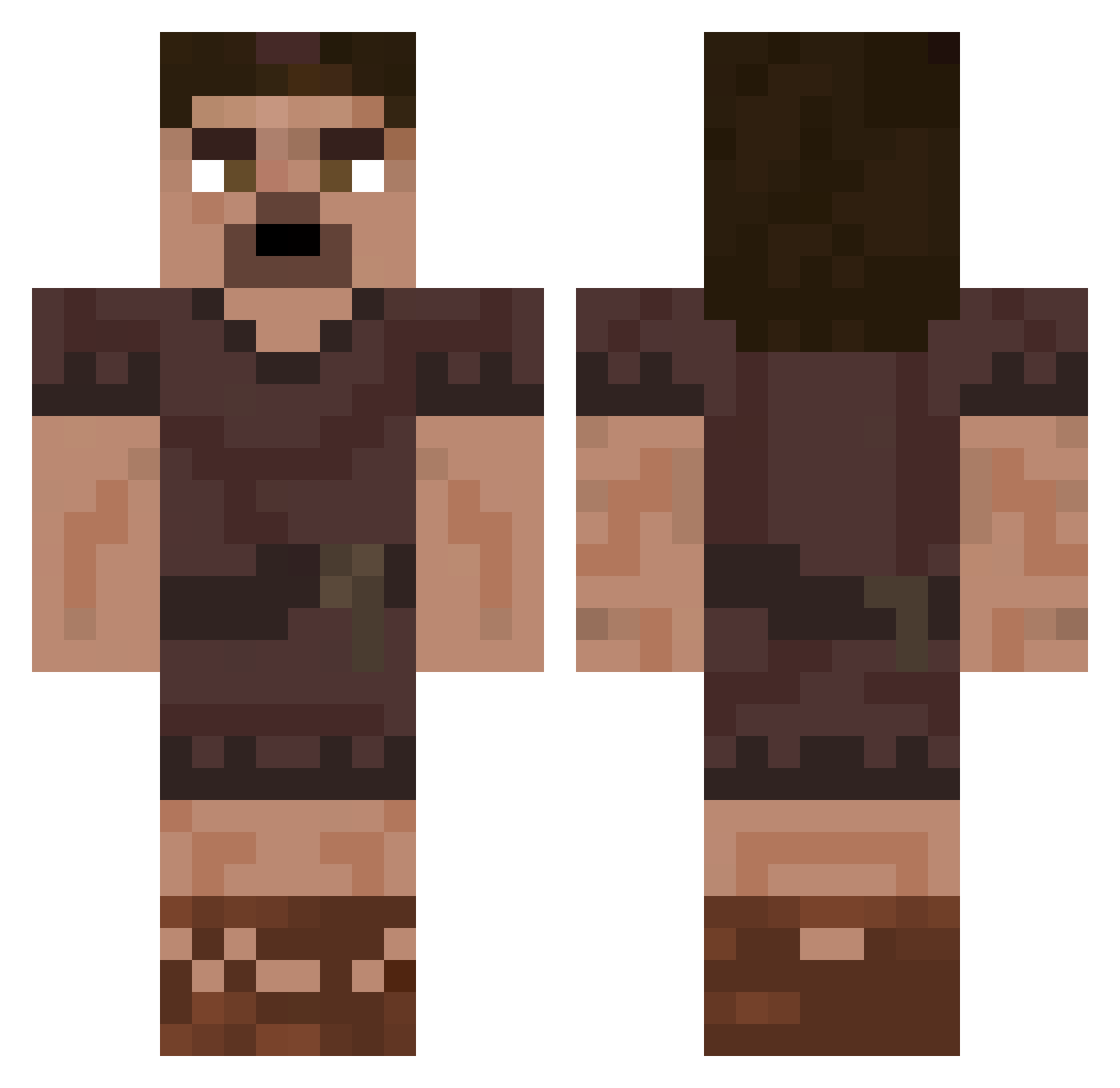 hinibini Minecraft skin, front and back view