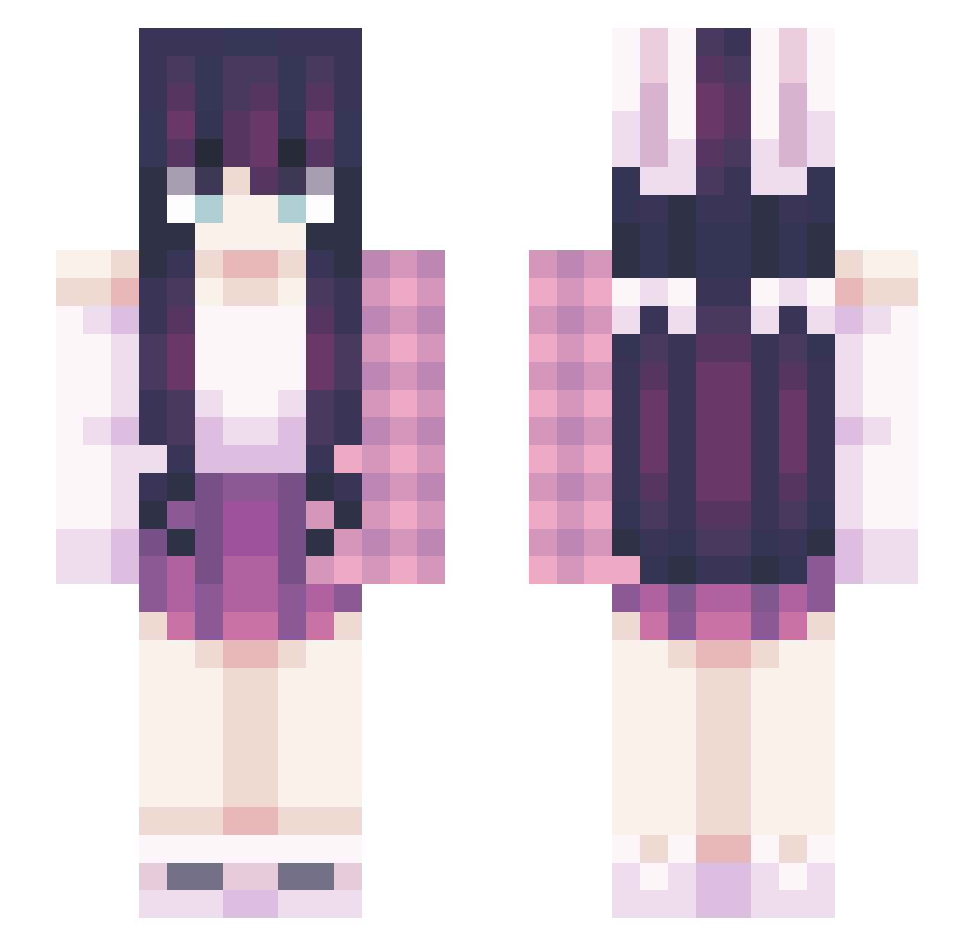 tojsqt Minecraft skin, front and back view