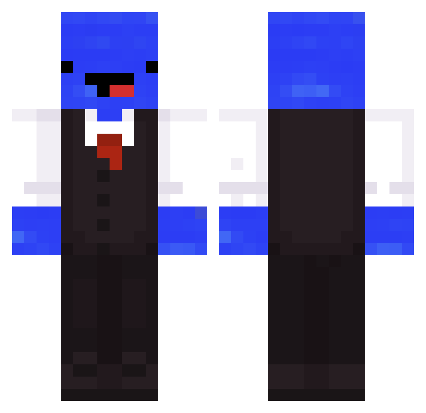 Tanyiro Minecraft skin, front and back view