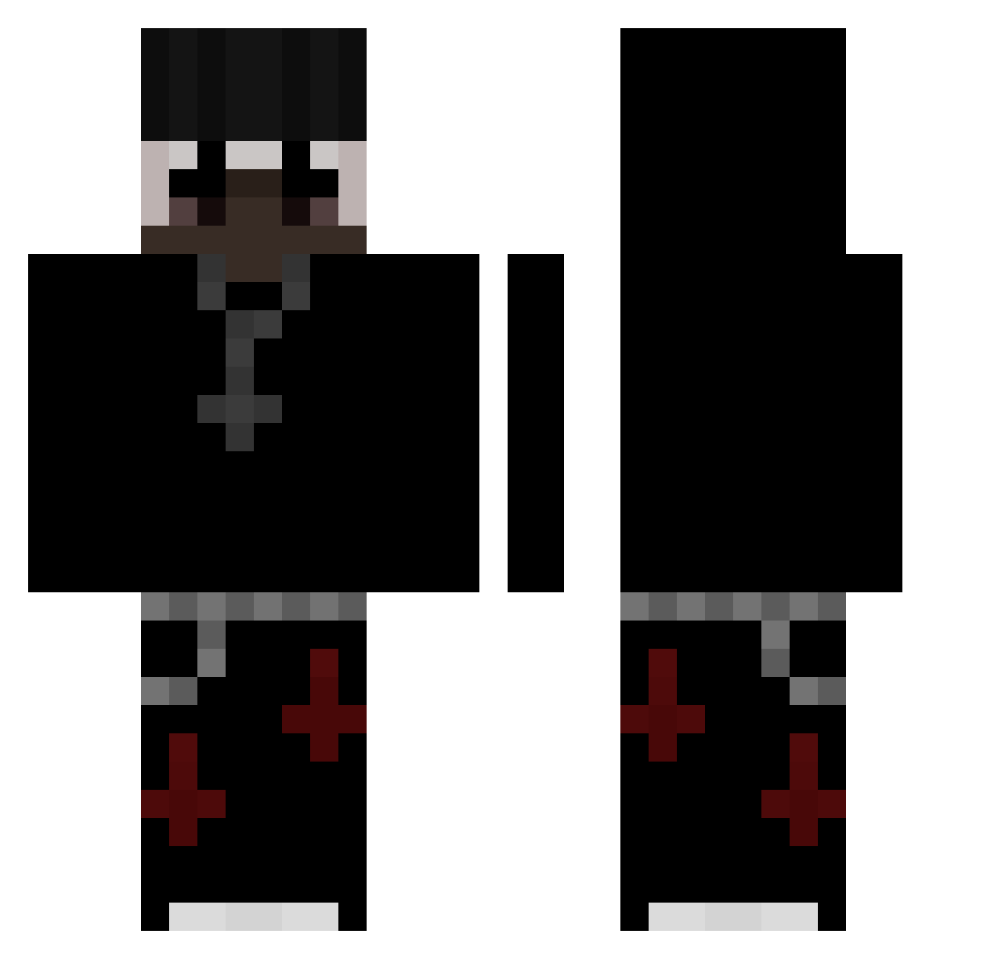 Pulsarek666 Minecraft skin, front and back view