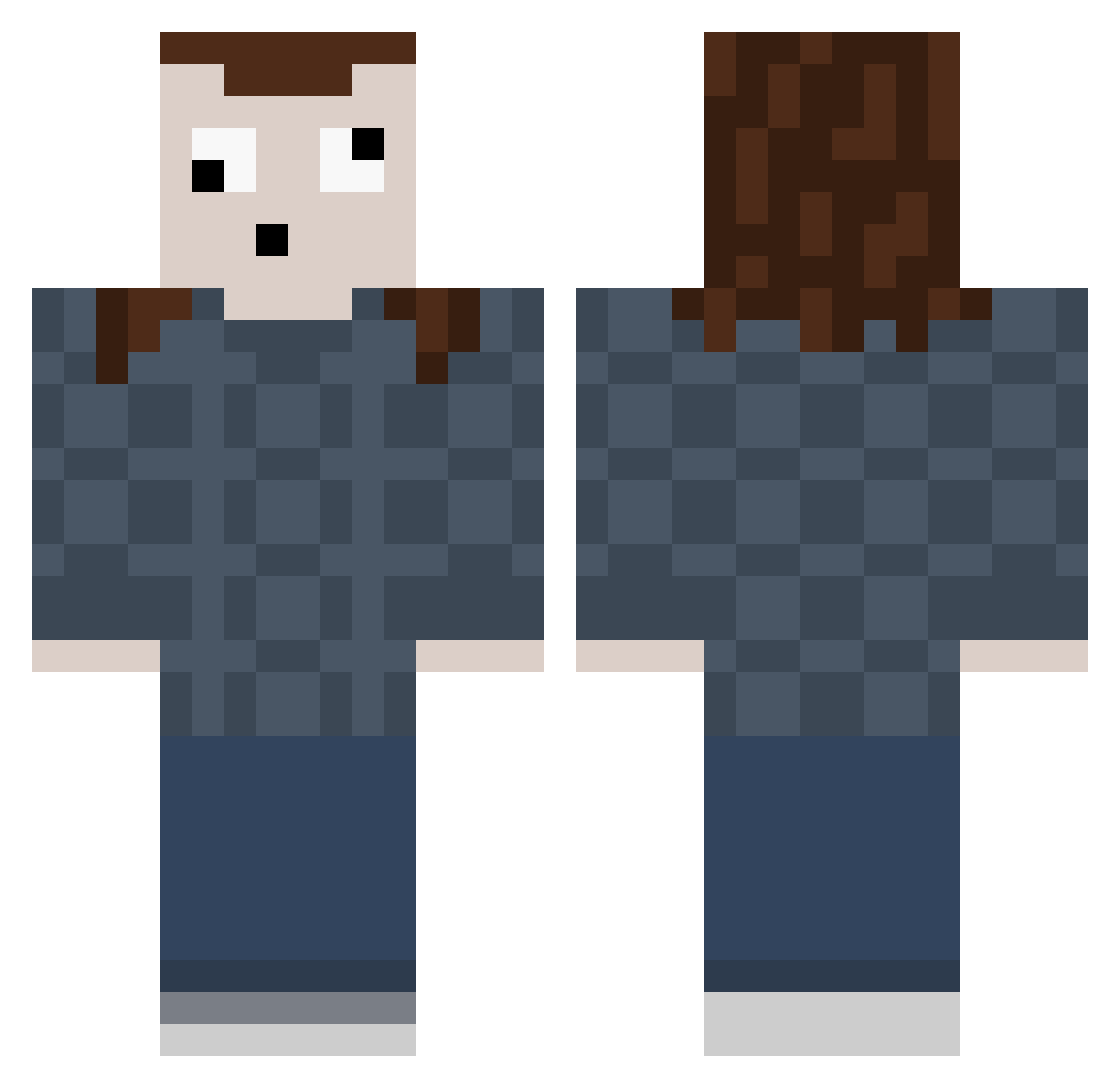 JoeDee12 Minecraft skin, front and back view