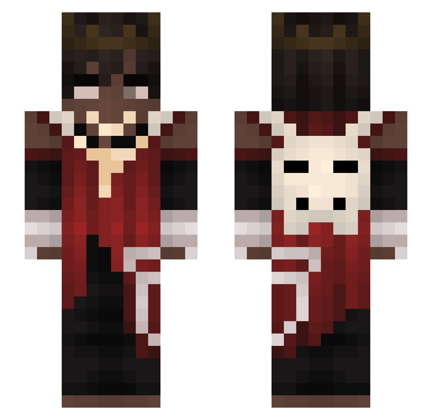 SatoSao Minecraft skin, front and back view