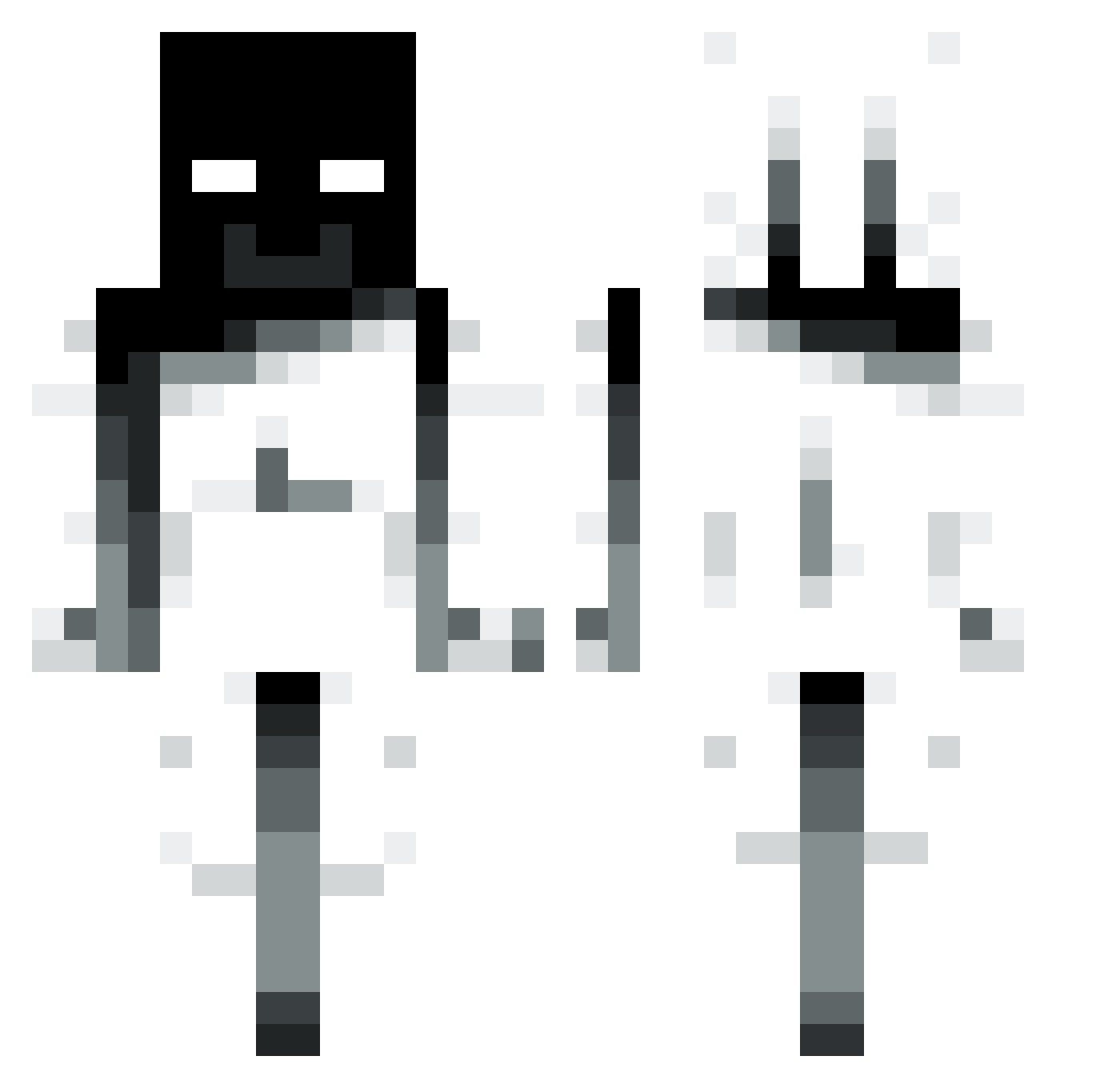 Rodail Minecraft skin, front and back view