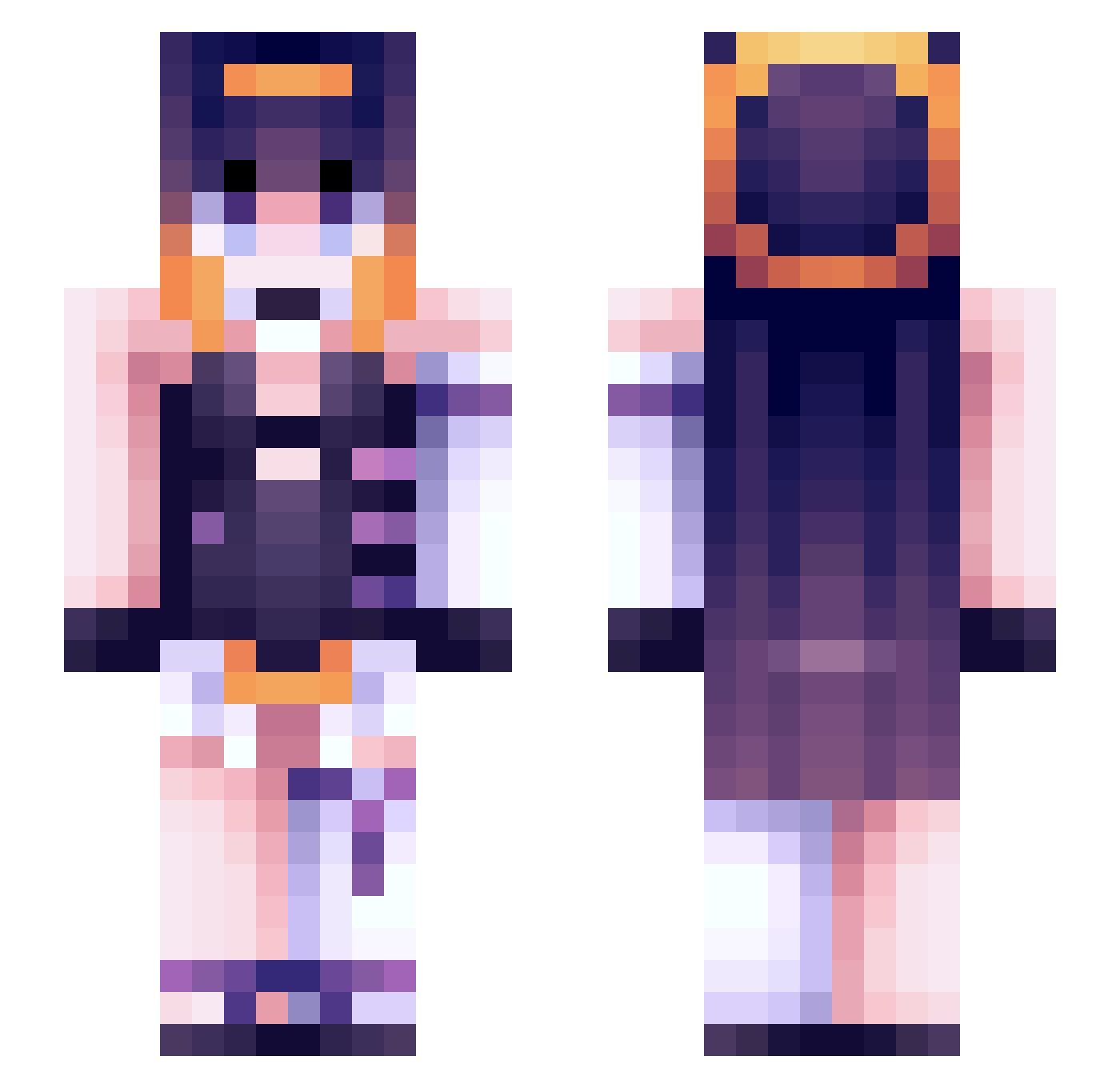 aa_nemone Minecraft skin, front and back view