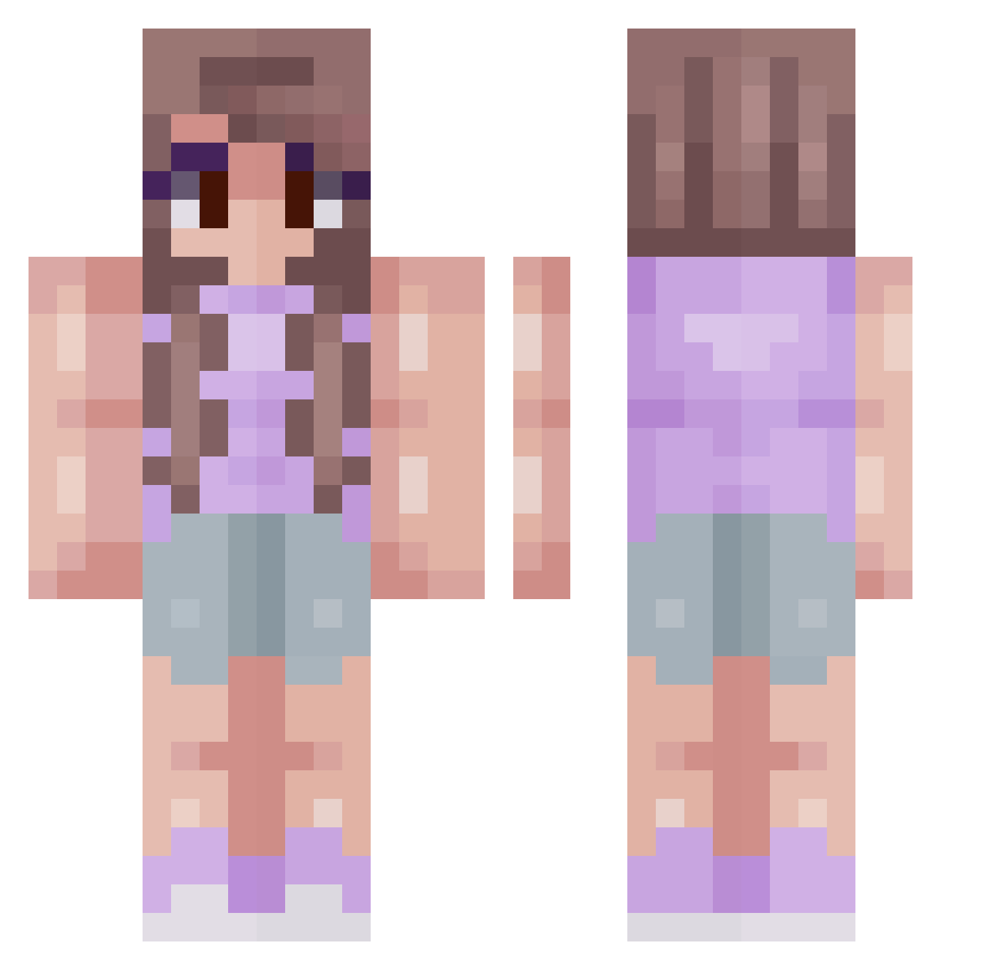 wendi Minecraft skin, front and back view