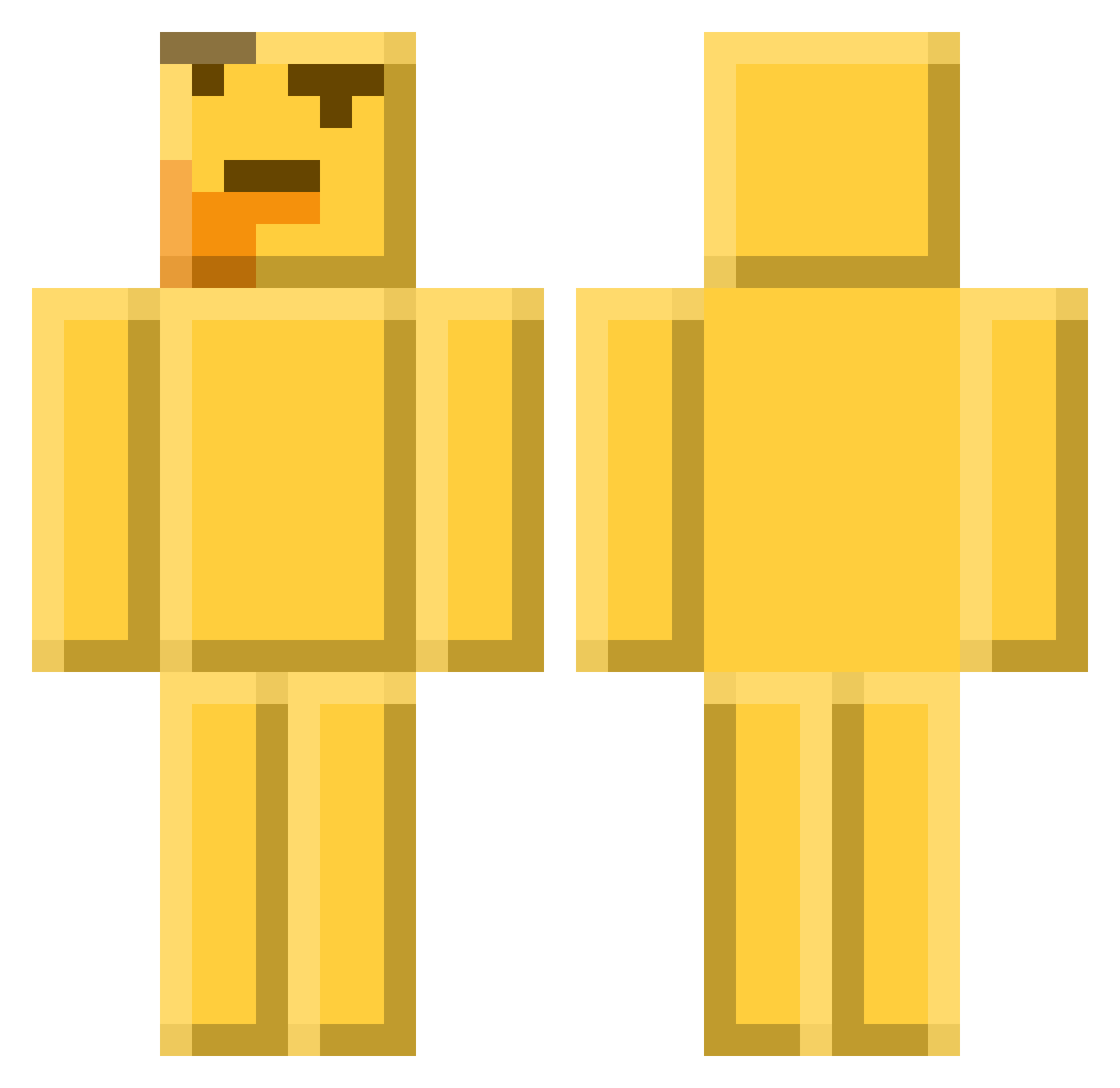 MolluMollu Minecraft skin, front and back view