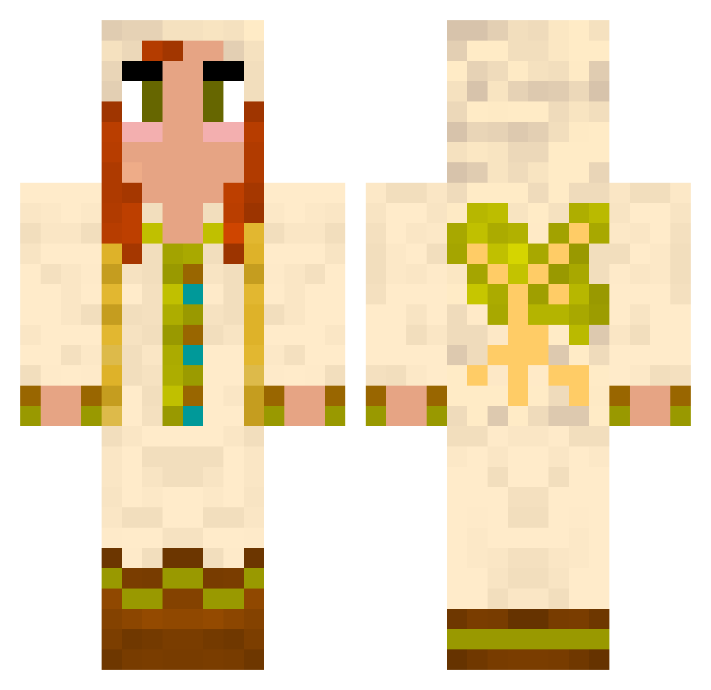 josie Minecraft skin, front and back view